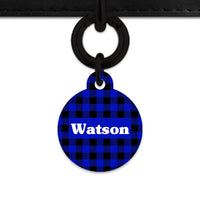 Bailey And Bone Pet Tag Blue Plaid Pet Tag