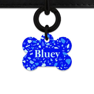 Bailey And Bone Pet Tag Blue Terrazzo Pet Tag