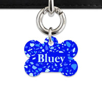 Bailey And Bone Pet Tag Blue Terrazzo Pet Tag