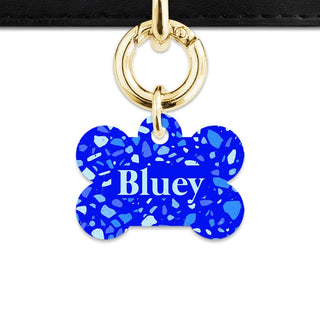 Bailey And Bone Pet Tag Blue Terrazzo Pet Tag