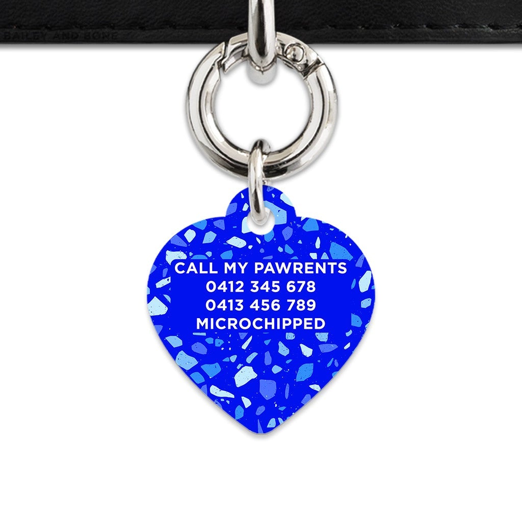 Bailey And Bone Pet Tag Blue Terrazzo Pet Tag