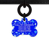 Bailey And Bone Pet Tag Blue Terrazzo Pet Tag