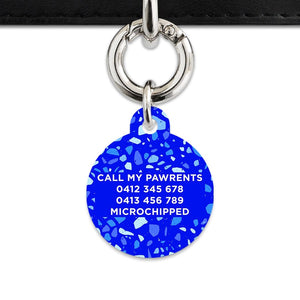 Bailey And Bone Pet Tag Blue Terrazzo Pet Tag