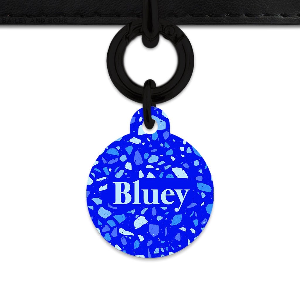 Bailey And Bone Pet Tag Blue Terrazzo Pet Tag