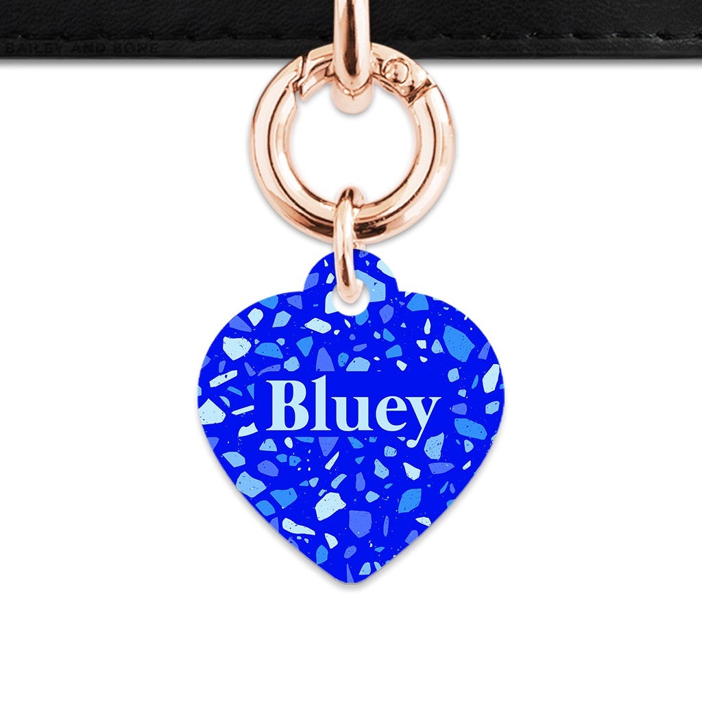 Bailey And Bone Pet Tag Blue Terrazzo Pet Tag