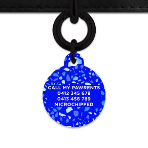 Bailey And Bone Pet Tag Blue Terrazzo Pet Tag