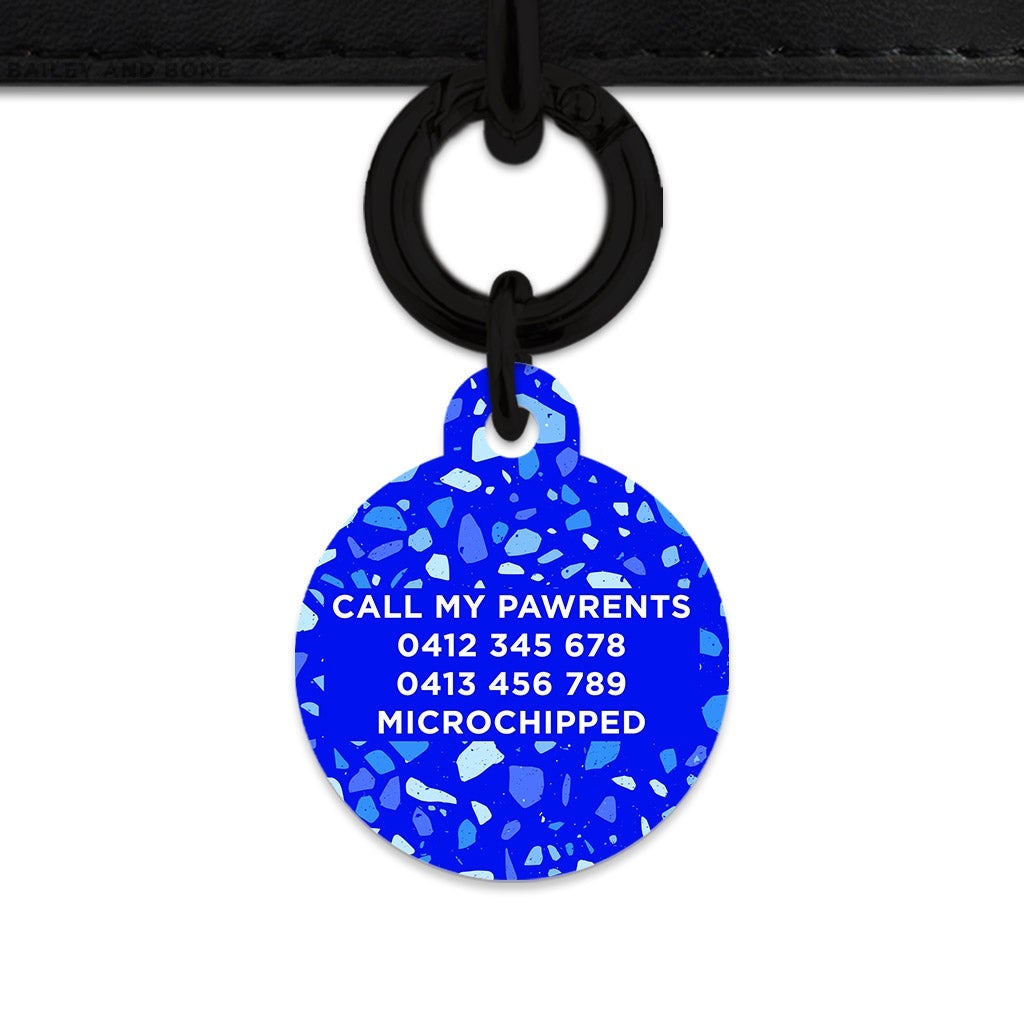 Bailey And Bone Pet Tag Blue Terrazzo Pet Tag