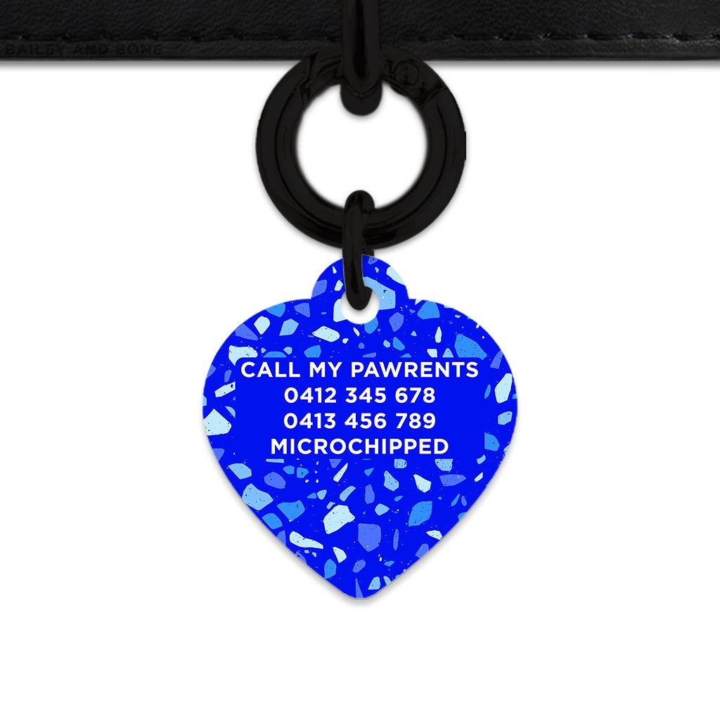 Bailey And Bone Pet Tag Blue Terrazzo Pet Tag