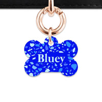 Bailey And Bone Pet Tag Blue Terrazzo Pet Tag