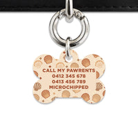 Bailey And Bone Pet Tag Boho Beige Seashells Pet Tag
