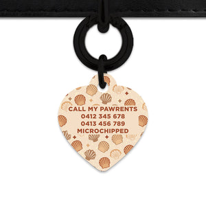 Bailey And Bone Pet Tag Boho Beige Seashells Pet Tag