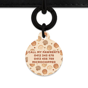 Bailey And Bone Pet Tag Boho Beige Seashells Pet Tag