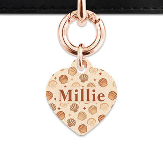 Bailey And Bone Pet Tag Boho Beige Seashells Pet Tag