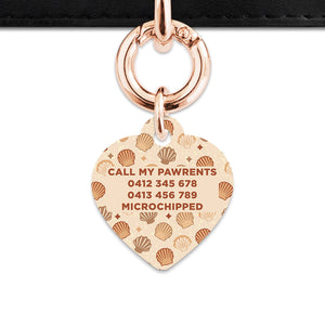 Bailey And Bone Pet Tag Boho Beige Seashells Pet Tag