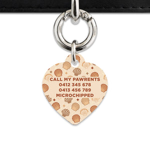 Bailey And Bone Pet Tag Boho Beige Seashells Pet Tag