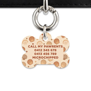 Bailey And Bone Pet Tag Boho Beige Seashells Pet Tag