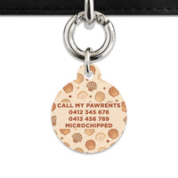 Bailey And Bone Pet Tag Boho Beige Seashells Pet Tag