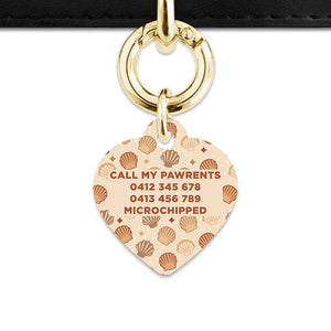 Bailey And Bone Pet Tag Boho Beige Seashells Pet Tag