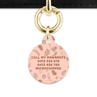 Bailey And Bone Pet Tag Boho Brown Leaves Pet Tag