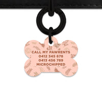 Bailey And Bone Pet Tag Boho Brown Leaves Pet Tag