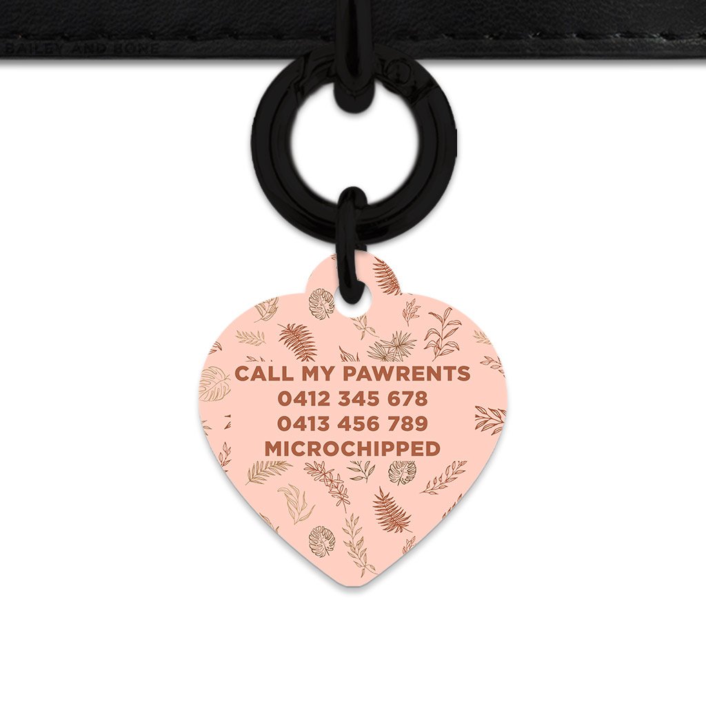 Bailey And Bone Pet Tag Boho Brown Leaves Pet Tag