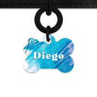 Bailey And Bone Pet Tag Bone / Black Abstract Crayon Pet Tag