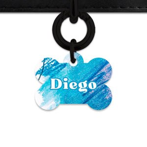 Bailey And Bone Pet Tag Bone / Black Abstract Crayon Pet Tag