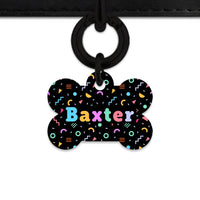 Bailey And Bone Pet Tag Bone / Black Black Pastel Confetti Pet Tag
