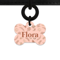 Bailey And Bone Pet Tag Bone / Black Boho Brown Leaves Pet Tag