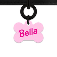 Bailey And Bone Pet Tag Bone / Black Light Pink Barbie Pet Tag