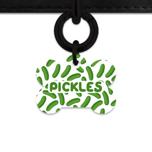 Bailey And Bone Pet Tag Bone / Black Pickles Pattern Pet Tag