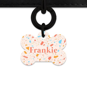Bailey And Bone Pet Tag Bone / Black Summer Terrazzo Pet Tag