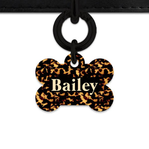 Bailey And Bone Pet Tag Bone / Black Tortoise Shell Pet Tag