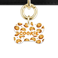 Bailey And Bone Pet Tag Bone / Gold Choc Chip Cookie Pet Tag