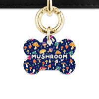 Bailey And Bone Pet Tag Bone / Gold Garden Mushrooms Pet Tag