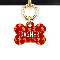 Bailey And Bone Pet Tag Bone / Gold Gingerbread People Pet Tag