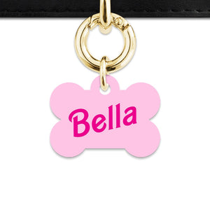 Bailey And Bone Pet Tag Bone / Gold Light Pink Barbie Pet Tag