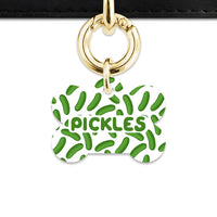Bailey And Bone Pet Tag Bone / Gold Pickles Pattern Pet Tag