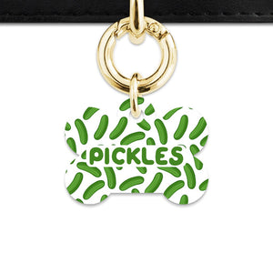 Bailey And Bone Pet Tag Bone / Gold Pickles Pattern Pet Tag