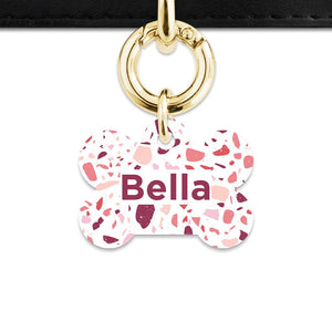 Bailey And Bone Pet Tag Bone / Gold Pink And White Terrazzo Pet Tag