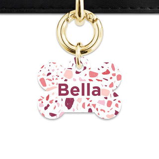 Bailey And Bone Pet Tag Bone / Gold Pink And White Terrazzo Pet Tag