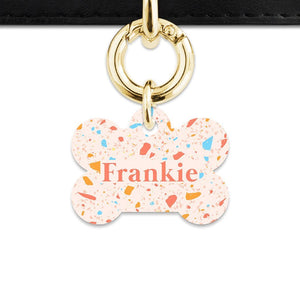 Bailey And Bone Pet Tag Bone / Gold Summer Terrazzo Pet Tag