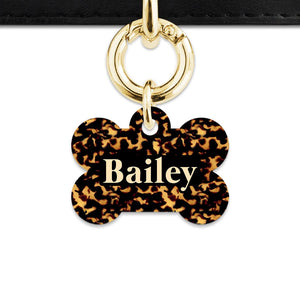 Bailey And Bone Pet Tag Bone / Gold Tortoise Shell Pet Tag