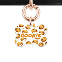Bailey And Bone Pet Tag Bone / Rose Gold Choc Chip Cookie Pet Tag