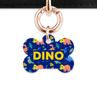 Bailey And Bone Pet Tag Bone / Rose Gold Cute Dinosaur Pattern Pet Tag