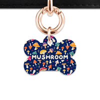Bailey And Bone Pet Tag Bone / Rose Gold Garden Mushrooms Pet Tag