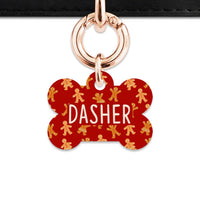 Bailey And Bone Pet Tag Bone / Rose Gold Gingerbread People Pet Tag