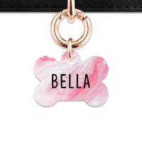 Bailey And Bone Pet Tag Bone / Rose Gold Light Pink Marble Pet Tag