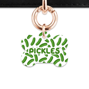 Bailey And Bone Pet Tag Bone / Rose Gold Pickles Pattern Pet Tag