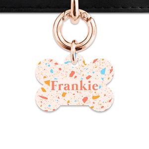 Bailey And Bone Pet Tag Bone / Rose Gold Summer Terrazzo Pet Tag